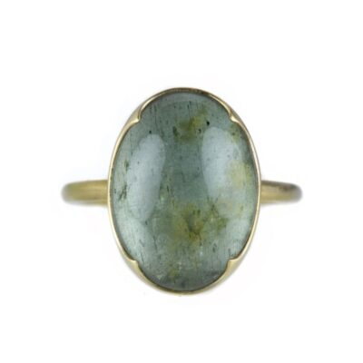 Rings Gabriella Kiss  | Oval Cabochon Moss Aquamarine Ring