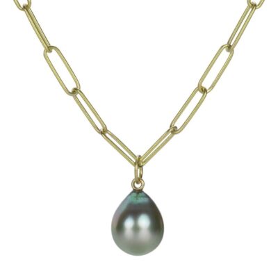 Necklaces Maria Beaulieu  | Gray Green Tahitian Pearl Pendant (Pendant Only)