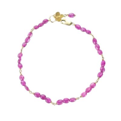 Bracelets Ananda Khalsa  | Beaded Ruby Link Bracelet