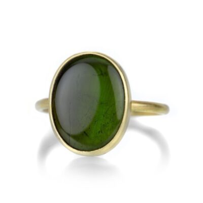 Rings Gabriella Kiss  | Oval Flat Green Tourmaline Ring