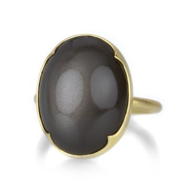 Rings Gabriella Kiss  | Large Oval Gray Moonstone Ring