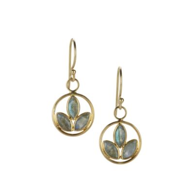 Earrings Margaret Solow  | Triple Leaf Labradorite Drop Earrings