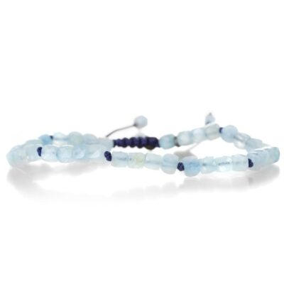 Bracelets Joseph Brooks  | Faceted 4Mm Aquamarine Cube Bracelet