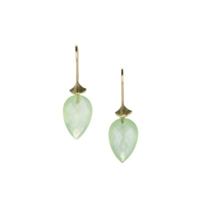 Earrings Annette Ferdinandsen  | 14K Large Prehnite Simple Bug Earrings