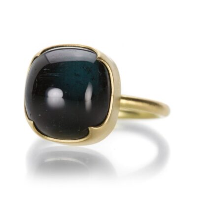 Rings Gabriella Kiss  | Square Cabochon Blue Tourmaline Ring