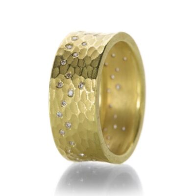 Rings Barbara Heinrich  | Carved Band With Scattered Diamonds