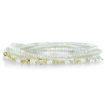 Bracelets Anne Sportun  | White Pearl Wrap Bracelet -34″