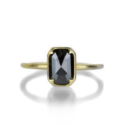 Rings Gabriella Kiss  | Black Emerald Cut Diamond Ring