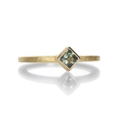 Rings Barbara Heinrich  | Princess Cut Green Sapphire Ring