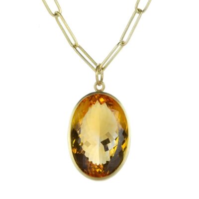 Necklaces Maria Beaulieu  | Faceted Dark Citrine Pendant (Pendant Only)