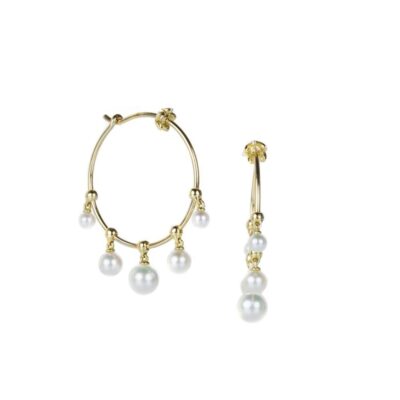 Earrings Paul Morelli  | Wind Chime Hoops With Pearl Drops