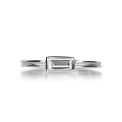 Rings Barbara Heinrich  | Platinum Ring With Baguette Diamond