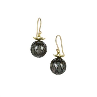 Earrings Gabriella Kiss  | Tahitian Carved Pearl Earrings