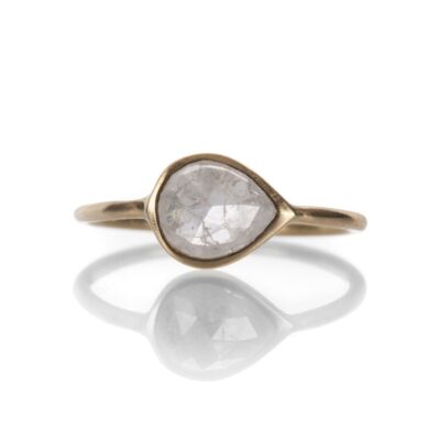 Rings Margaret Solow  | Pear Shaped White Diamond Ring