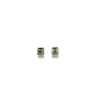 Earrings Diana Mitchell  | 18K Tiny Emerald Cut Diamond Studs