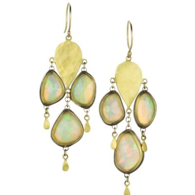 Earrings Ananda Khalsa  | Ethiopian Opal Chandelier Drop Earrings