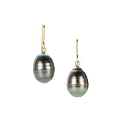 Earrings Maria Beaulieu  | 18K Dark Gray Baroque Tahitian Pearl Drop Earrings