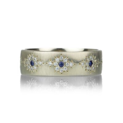 Rings Adel Chefridi  | Blue Sapphire & Diamond Shimmer Band