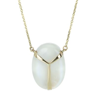 Necklaces Rachel Atherley  | Moonstone Lucky Scarab Pendant Necklace