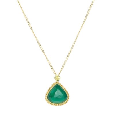 Necklaces Amali  | 18K Pear Shaped Emerald Pendant Necklace