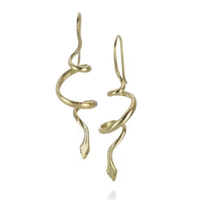 Earrings Gabriella Kiss  | 18K Yellow Gold Spiral Snake Earrings