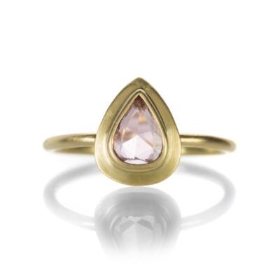 Rings Margaret Solow  | Pear Shaped Rose Cut Pink Sapphire Ring