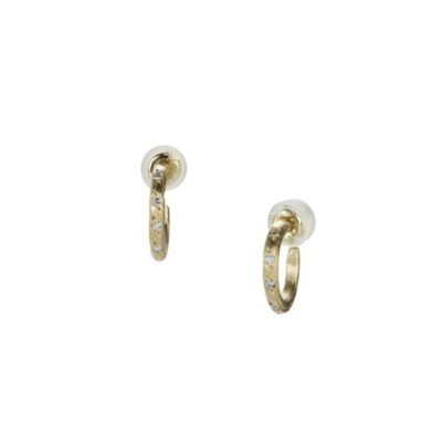 Earrings Robin Haley  | 14K White Diamond Huggies