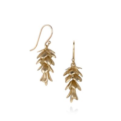 Earrings Annette Ferdinandsen  | Small Yellow Gold Pinecone Earrings