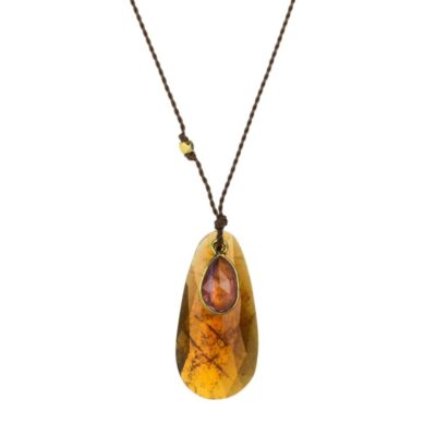 Necklaces Margaret Solow  | Spessartite Garnet And Sapphire Pendant Necklace