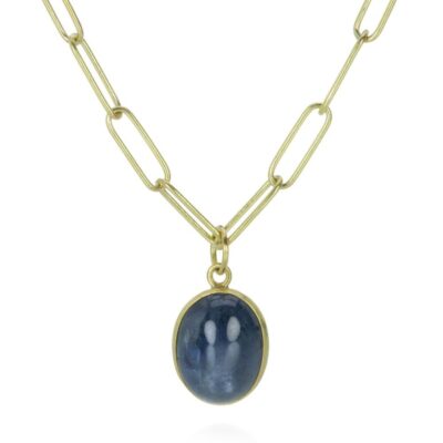 Necklaces Maria Beaulieu  | Blue Star Sapphire Cabochon Pendant (Pendant Only)