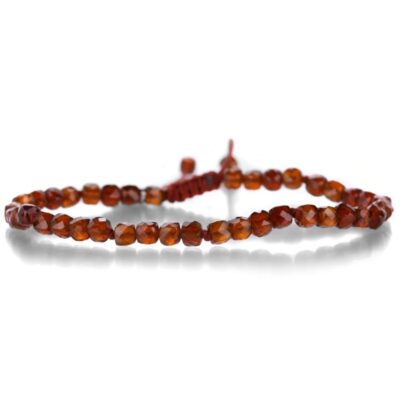 Bracelets Joseph Brooks  | Faceted 4Mm Hessonite Garnet Cube Bracelet