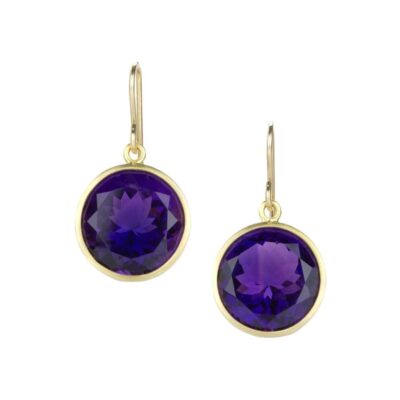 Earrings Maria Beaulieu  | Round Brazilian Amethyst Earrings