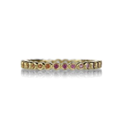 Rings Sethi Couture  | Rainbow Sapphire Mini Bezel Band