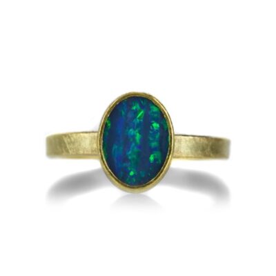 Rings Petra Class  | Australian Opal Blue Doublet Ring