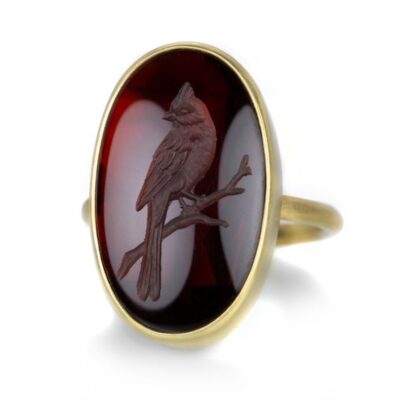 Rings Gabriella Kiss  | Almandine Garnet Cardinal Intaglio Ring