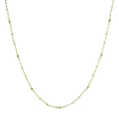 Necklaces Lene Vibe  | Twisted Link Chain With Diamond Beads – 22″