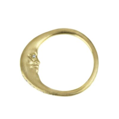 Rings Anthony Lent  | 18K Crescent Moonface Ring