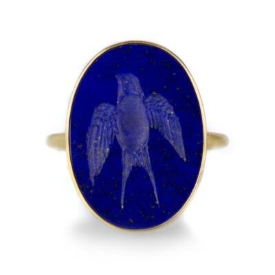 Rings Gabriella Kiss  | Lapis Swallow Intaglio Ring