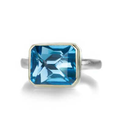 Rings Jamie Joseph  | Rectangular Swiss Blue Topaz Ring