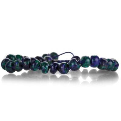 Bracelets Joseph Brooks  | Azurite & Malachite Beaded Macrame Bracelet