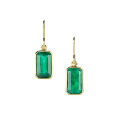 Earrings Maria Beaulieu  | Emerald Cut Emerald Drop Earrings