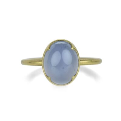 Rings Gabriella Kiss  | 18K Oval Blue Chalcedony Ring