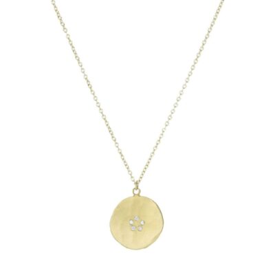 Necklaces Ananda Khalsa  | Hammered Disc Pendant Necklace