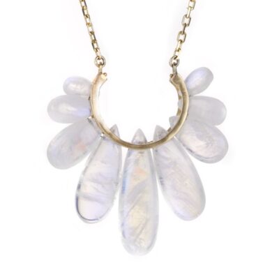 Necklaces Rachel Atherley  | Large Rainbow Moonstone Peacock Necklace