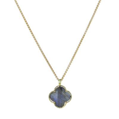 Necklaces Barbara Heinrich  | Clover Shaped Labradorite Pendant Necklace