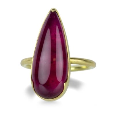 Rings Gabriella Kiss  | Pear Shaped Rubellite Tourmaline Ring