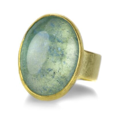 Rings Petra Class  | Large Oval Aquamarine Cabochon Ring