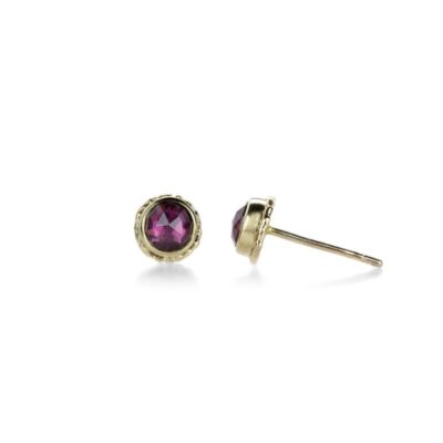 Earrings Jamie Joseph  | Round Garnet Stud Earrings