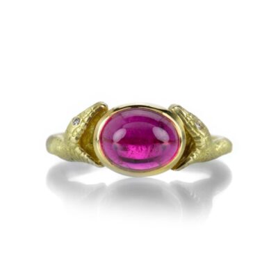 Rings Anthony Lent  | Two Headed Rubellite Serpent Ring