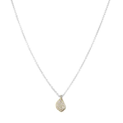 Necklaces John Iversen  | Pave Diamond Leaf Necklace